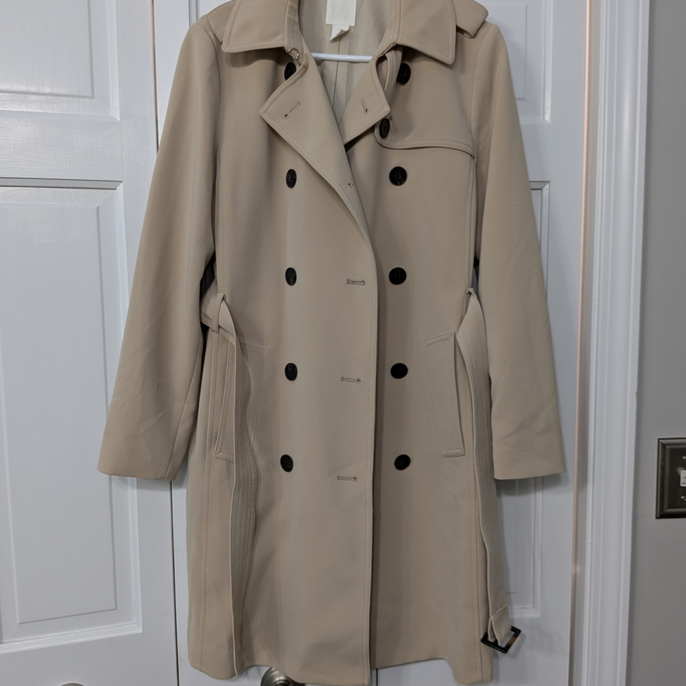 H&M Beige Double-Breasted Trench Coat